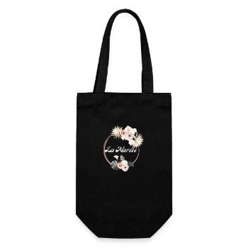 Die tropische Blumenbraut - Braut Geschenkidee - Geschenkbeutel für Flaschen - Schwarz - Vorne