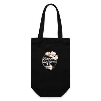Tropisches Blumenbrautteam - Junggesellinnenabschied Geschenkidee - Geschenkbeutel für Flaschen - Schwarz - Vorne