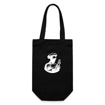 Portrait de la silhouette du boulanger - Sac à bouteille - noir - Devant