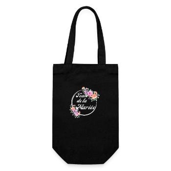 Team de La mariée floral rose-idée cadeau Evjf - Sac à bouteille - noir - Devant