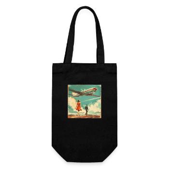 Vintage Airline Ad (fictional ) - Geschenkbeutel für Flaschen - Schwarz - Vorne