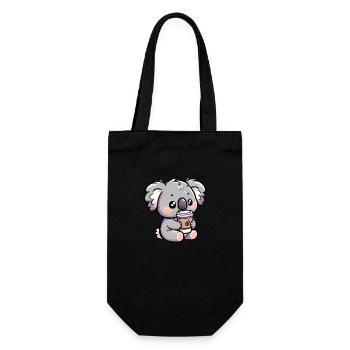 The Coffee Addicted Koala Bear - Gift Bag for Bottles - black - Front