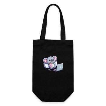 Ours koala mignon regardant une série. - Sac à bouteille - noir - Devant