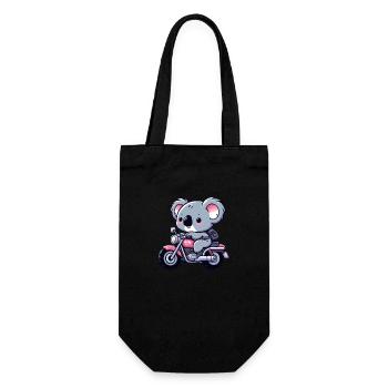 Ours Koala mignon sur un scooter I moto - Sac à bouteille - noir - Devant