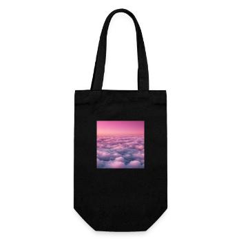Bunte Wolken - Geschenkbeutel für Flaschen - Schwarz - Vorne