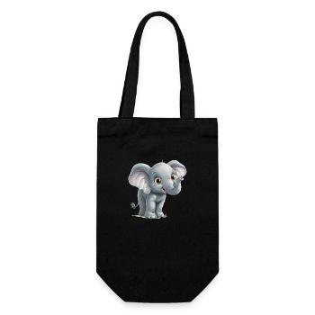 Little Funny Elephant - Gift Bag for Bottles - black - Front