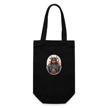 Japan Samurai Krieger - Geschenkbeutel für Flaschen - Schwarz - Vorne