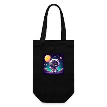 Space Kitty avec ballon dans l’espace - Sac à bouteille - noir - Devant