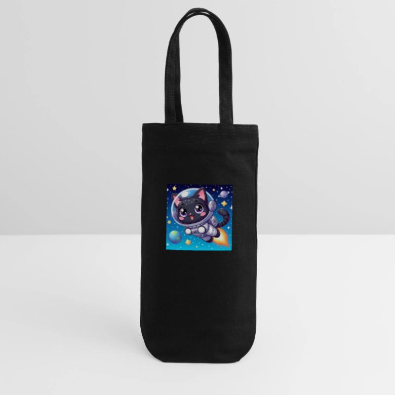 Chat mignon de l’espace avec jetpack dans l’espace Sac à bouteille