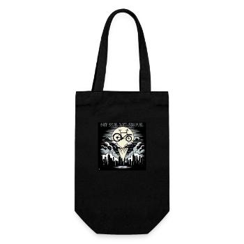 Cargo bike in Bat-Signal style, cargo bike - Gift Bag for Bottles - black - Front