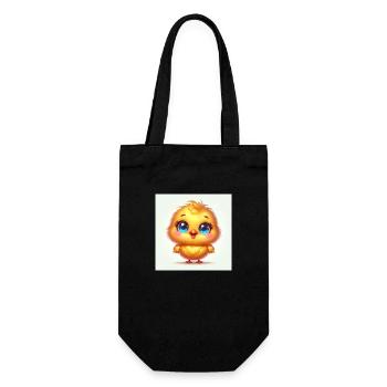 Sweet chick The cute chick with big eyes - Gift Bag for Bottles - black - Front