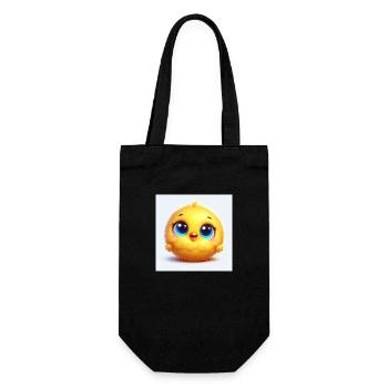 poussin d’oiseau duveteux avec de grands yeux bleus - Sac à bouteille - noir - Devant