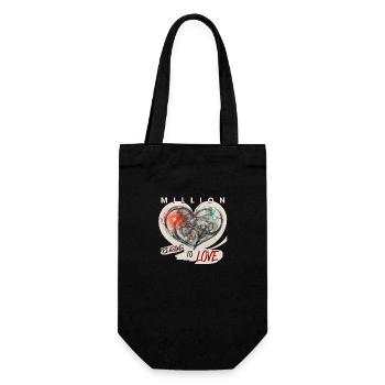 Herz love - Geschenkbeutel für Flaschen - Schwarz - Vorne