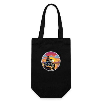 moto et couché de soleil, cadeau motard - Sac à bouteille - noir - Devant