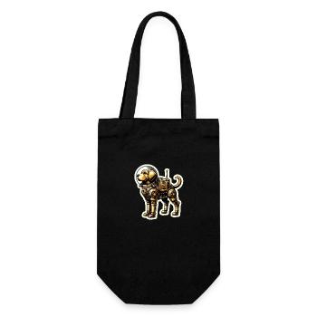 Weltraum-Hund - Geschenkbeutel für Flaschen - Schwarz - Vorne