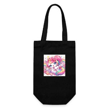 unicorn kitty - Gift Bag for Bottles - black - Front