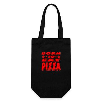 Pizza - Geschenkbeutel für Flaschen - Schwarz - Vorne