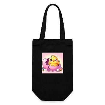 Un poussin sucré éclot d’un œuf violet - Sac à bouteille - noir - Devant