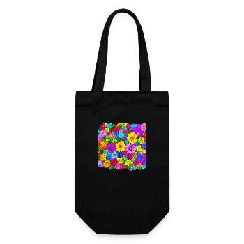 Flowers - Geschenkbeutel für Flaschen - Schwarz - Vorne