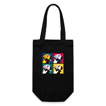 Pop Labrador Retriever Dog Portrait - Pet Portrait - Gift Bag for Bottles - black - Front
