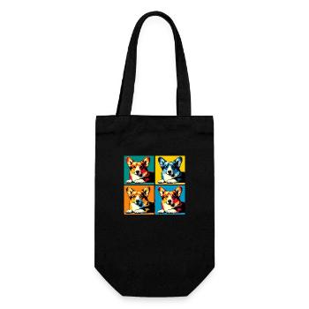 Pop Pembroke Welsh Corgi chien Portrait - Sac à bouteille - noir - Devant
