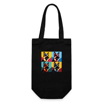 Pop German Shepherd Dog Portrait - Pet Portrait - Gift Bag for Bottles - black - Front