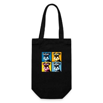 Pop Miniature Schnauzer Dog Portrait - Pet Portrai - Gift Bag for Bottles - black - Front
