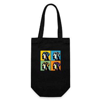 Pop Great Dane Dog Portrait - Pet Portrait - Gift Bag for Bottles - black - Front
