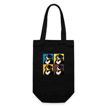 Pop Bouvier bernois chien Portrait - Sac à bouteille - noir - Devant