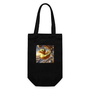 Canard de bain doré dans l’hyperréalisme Risograph - Sac à bouteille - noir - Devant