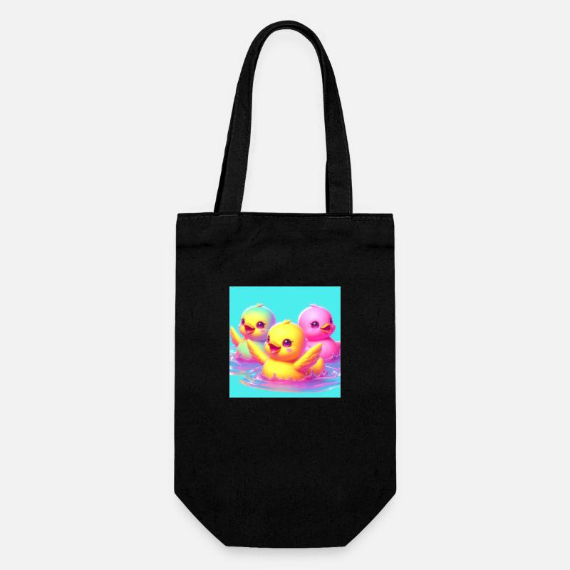 Rubber ducks in 3D hyperrealism and pastel - Gift Bag for Bottles - black