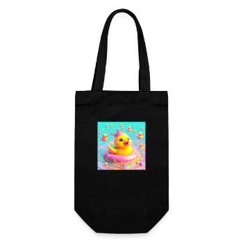 Canard de bain avec couronne en 3D Hyperréalisme Pastel - Sac à bouteille - noir - Devant
