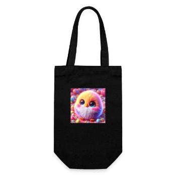 Poussins 3D Hyperréalisme Jaune Blanc avec des boules - Sac à bouteille - noir - Devant