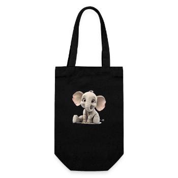 Little young funny elephant - Gift Bag for Bottles - black - Front