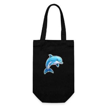 Dolphin jumping - Gift Bag for Bottles - black - Front