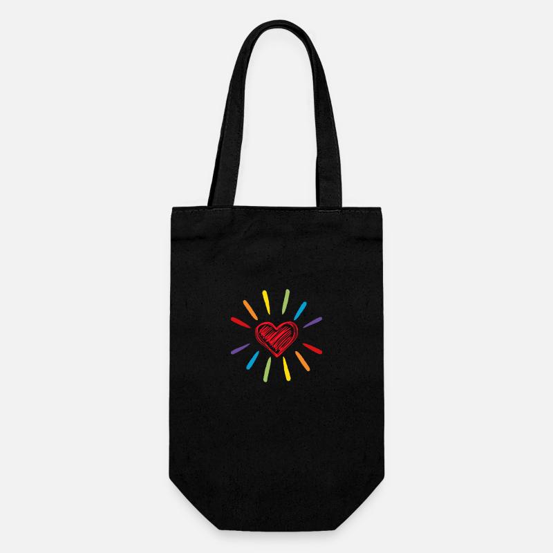 Rainbow Love - Geschenkbeutel für Flaschen - Schwarz