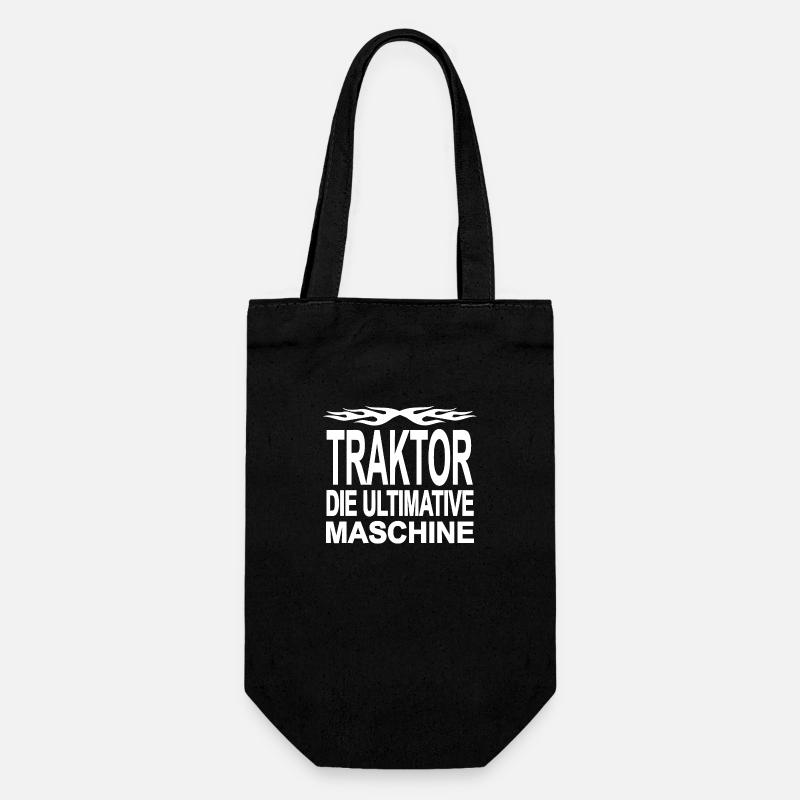 Traktor - Geschenkbeutel für Flaschen - Schwarz