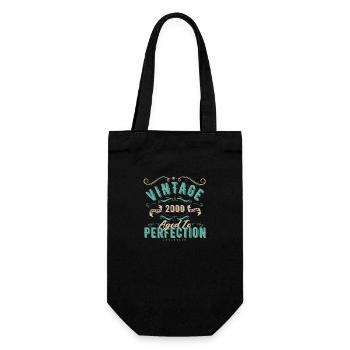 Jahrgang 2000 - 2000 Geburtstagsgeschenk - Geschenkbeutel für Flaschen - Schwarz - Vorne