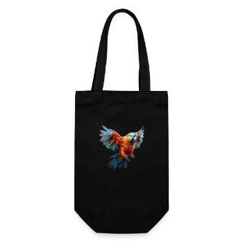 Alle Papageienarten sind soziale Tiere - Geschenkbeutel für Flaschen - Schwarz - Vorne