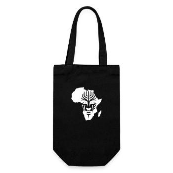 Africa Continent Masks Tattoo Style Jewelry - Gift Bag for Bottles - black - Front