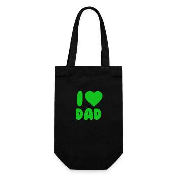 I LOVE DAD Green - Gift Bag for Bottles - black - Front