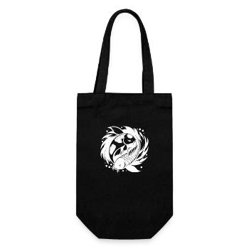 Yin und Yang Koi Karpfen Yoga Kreis - Geschenkbeutel für Flaschen - Schwarz - Vorne
