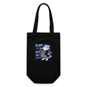 Katze, schöne, stilvolle Katze, bunte Kunst, Kunst, niedlich - Geschenkbeutel für Flaschen - Schwarz - Vorne
