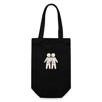 Little Sister - Sibling Design - Gift Bag for Bottles - black - Front