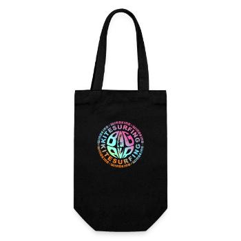 Kitesurfing - Geschenkbeutel für Flaschen - Schwarz - Vorne
