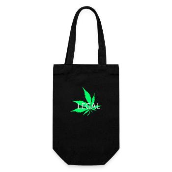 Legal Hanf Marihuana Cannabis Gras - Geschenkbeutel für Flaschen - Schwarz - Vorne