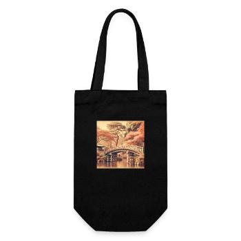 Japan Vintage Brücke - Geschenkbeutel für Flaschen - Schwarz - Vorne