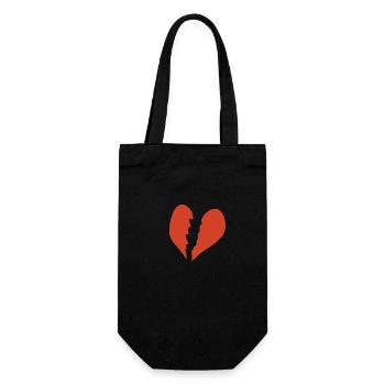 gebrochenes Herz Symbol - Geschenkbeutel für Flaschen - Schwarz - Vorne