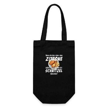 Schnitzel und Zitrone - Geschenkbeutel für Flaschen - Schwarz - Vorne