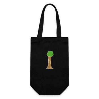 tree, icon, nature, green, plant - Gift Bag for Bottles - black - Front